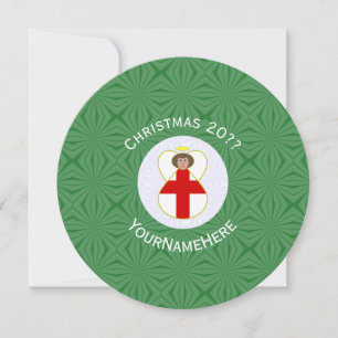Personalisierte englische Engel Weihnachtsflagge Einladung