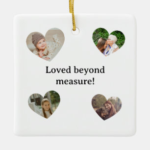 Personalisierte Enkelkinder-Fotocollage Keramikornament
