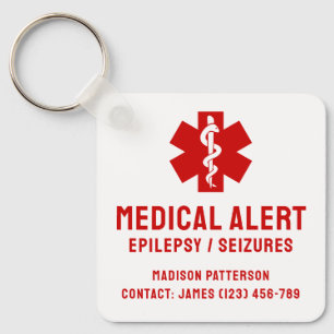 Personalisierte Epilepsie-Notfall-Essentials Schlüsselanhänger