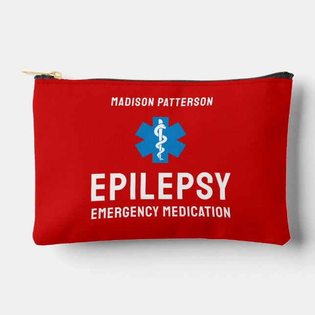 Personalisierte Epilepsie-Notfall-Essentials Zubehörtasche (Vorderseite)