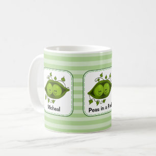 Personalisierte Erbsen In Der Schote mit grünen St Kaffeetasse