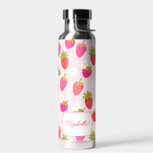 Personalisierte Erdbeere Cute Pink Cottagecore