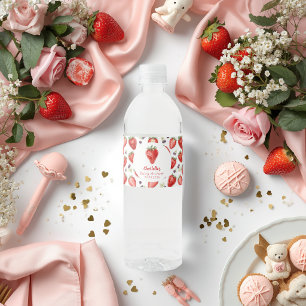 Personalisierte Erdbeere Süße Babyparty Wasserflaschenetikett