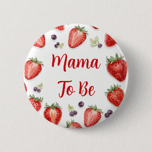 Personalisierte Erdbeeren-Baby-Party Mama-to-Be Button