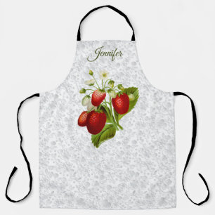 Personalisierte Erdbeeren-Spitzen-Küchenschürze Schürze