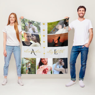 Personalisierte Erinnerungen für Paare mit 7 benut Fleecedecke