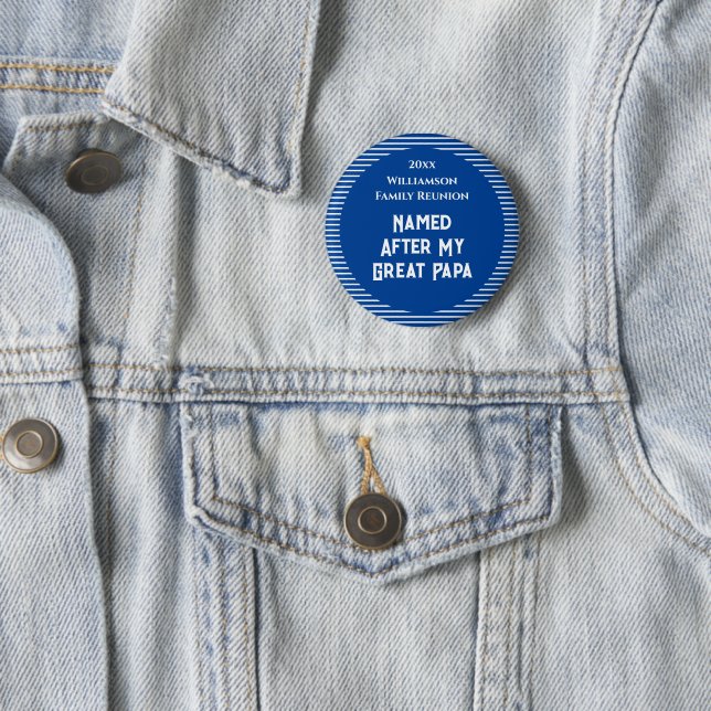 Personalisierte Erinnerungsfamilien-Treffen-Auszei Button (Beispiel)