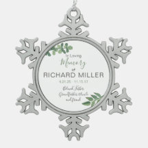 Personalisierte Erinnerungsschneeflocke-Verzierung