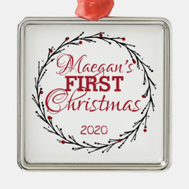 PERSONALISIERTE ERSTE CHRISTMAS-ORNATION ORNAMENT AUS METALL