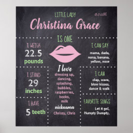 Personalisierte Erste Geburtstagskarte Poster