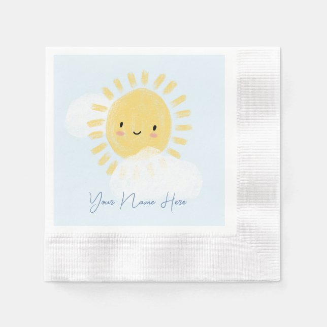 Personalisierte erste Geburtstagsparty Kinderdusch Serviette (Vorderseite)