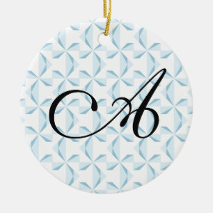 Personalisierte erste Sky Blue Pinwheels Keramikornament