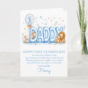 Personalisierte erste Vatertagskarte für Papa Dankeskarte