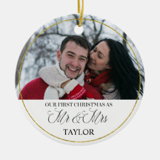 Personalisierte erste verheiratete keramik ornament