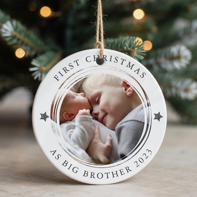 Personalisierte erste Weihnachten als Big Brother  Keramik Ornament (Von Creator hochgeladen)