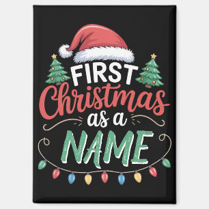 Personalisierte erste Weihnachten als Familienpass Magnet