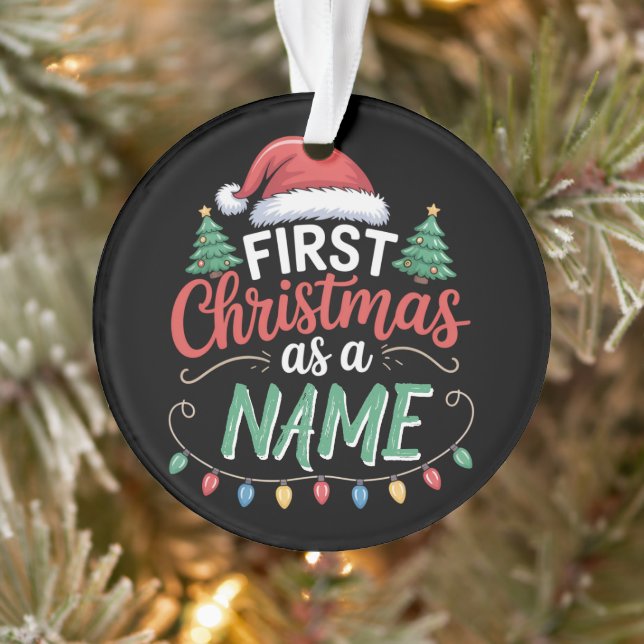 Personalisierte erste Weihnachten als Familienpass Ornament (Baum)