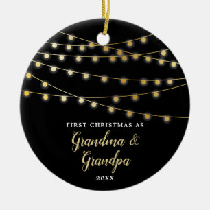Personalisierte erste Weihnachten als Oma und Opa Keramik Ornament