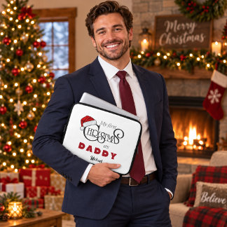 Personalisierte erste Weihnachten Daddy Laptop-Tas Laptopschutzhülle