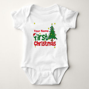 Personalisierte Erste Weihnachtsfeier Baby Strampler