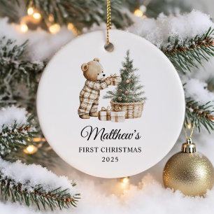 Personalisierte erste Weihnachtsfeier für Baby Bea Keramik Ornament