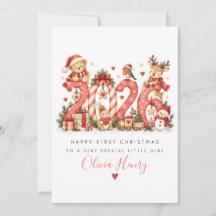 Personalisierte erste Weihnachtskarte für kleines