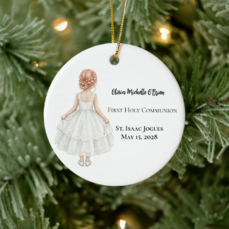 Personalisierte Erstkommunion Mädchen Keramik Ornament