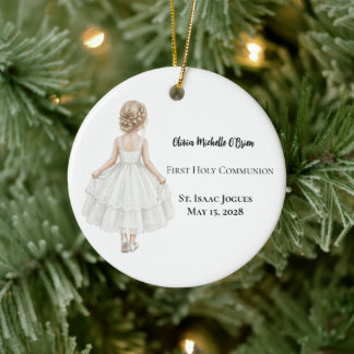 Personalisierte Erstkommunion Mädchen Keramik Ornament