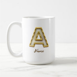 Personalisierte Erstmalige Monogramm-Gold-Typograf Kaffeetasse