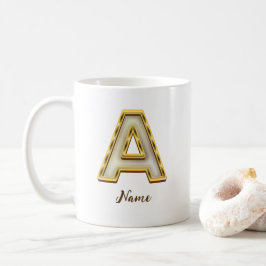 Personalisierte Erstmalige Monogramm-Gold-Typograf Kaffeetasse
