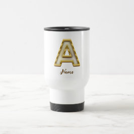 Personalisierte Erstmalige Monogramm-Gold-Typograf Reisebecher