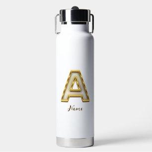 Personalisierte Erstmalige Monogramm-Gold-Typograf Trinkflasche