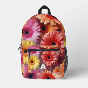 Personalisierte Erstwasserfarbe Gerbera Blume Bedruckter Rucksack
