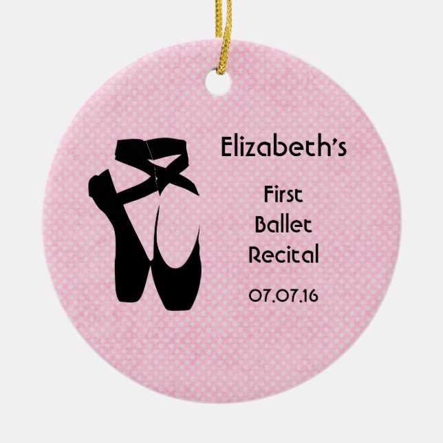 Personalisierte Erwägung zum ersten Ballet Keramik Ornament (Vorne)