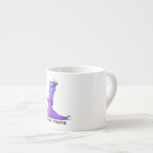 Personalisierte Espresso-Tasse mit "L" Monster