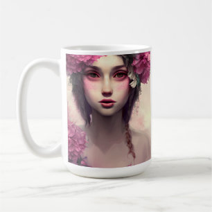 Personalisierte Ethereal-Girl mit rosa Freckles Kaffeetasse