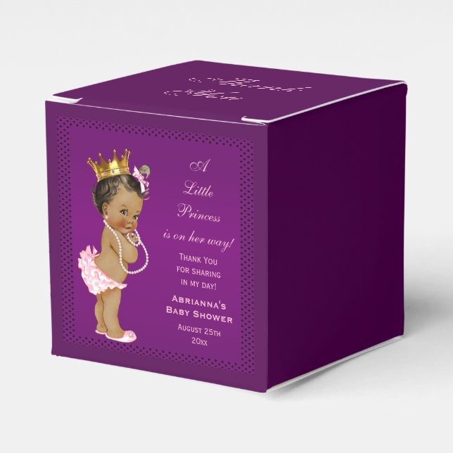Personalisierte Ethnic Princess Baby Dusche Vielen Geschenkschachtel (Vorderseite)
