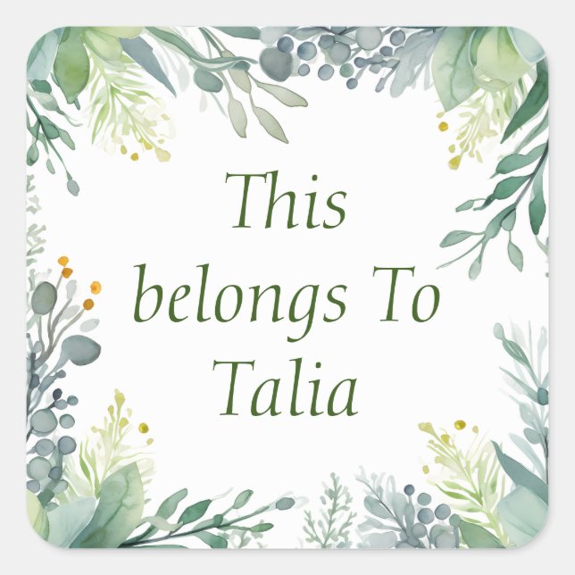 Personalisierte Etiketten Quadratischer Aufkleber (Vorderseite)