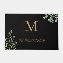 Personalisierte Eukalyptus Black Monogram
