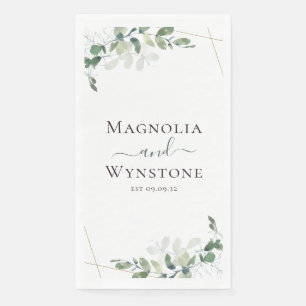 Personalisierte Eukalyptus Greenery Wedding Serviette