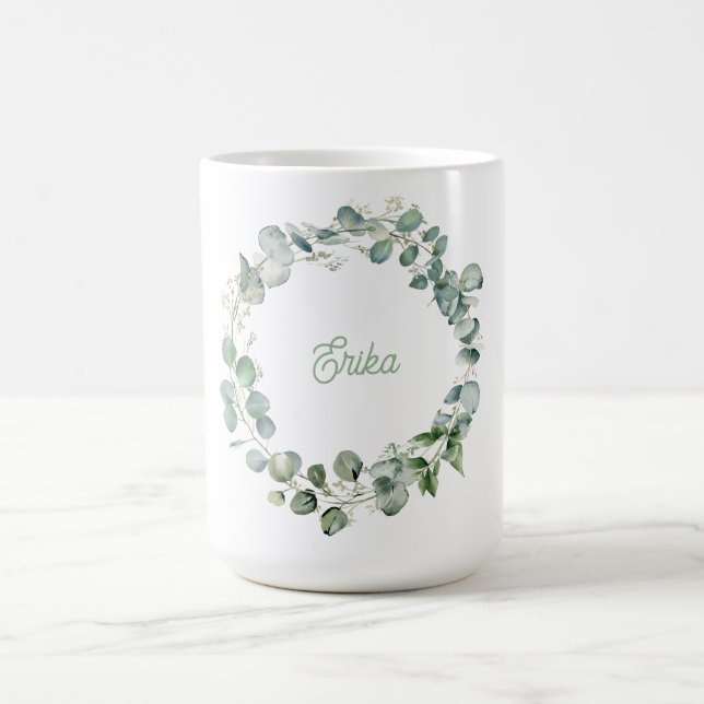 Personalisierte Eukalyptuskranke-Tasse Kaffeetasse (Mittel)