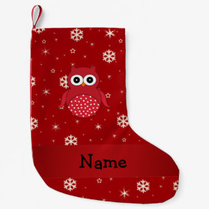 Personalisierte Eule-Schneeflocken Kleiner Weihnachtsstrumpf