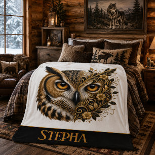 Personalisierte Eulen-Sherpa-Decke Sherpadecke