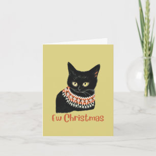 Personalisierte Ew Christmas Funny Black Cat Anti Feiertagskarte