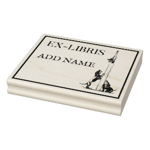 Personalisierte Ex-Libris-Ahorn-Briefmarke Gummistempel