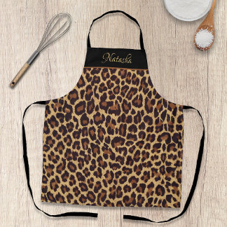 Personalisierte exotische Imitate Leopard Fur Prin Schürze