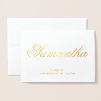 Personalisierte Extravagante Script Bridesmaid Vie Folienkarte