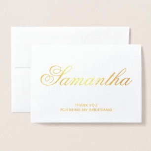 Personalisierte Extravagante Script Bridesmaid Vie Folienkarte