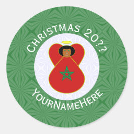 Personalisierte Fahne des marokkanischen Heiligen Runder Aufkleber