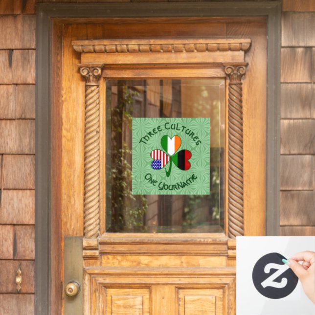 Personalisierte Fahne für afrikanisches irisches K Fensteraufkleber (Haustür)